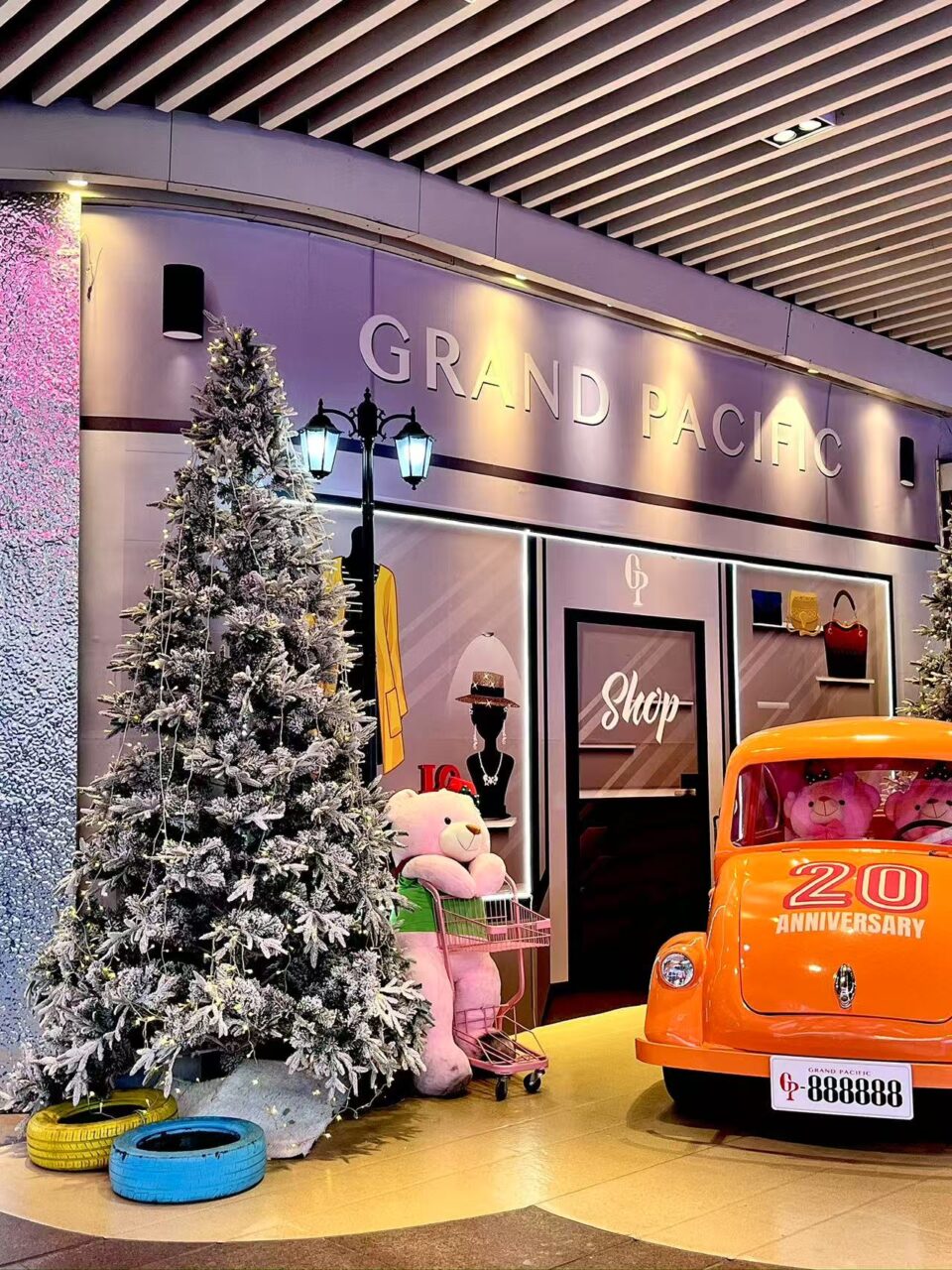 Inside view of Xidan Joy City shopping mall with international fashion brands