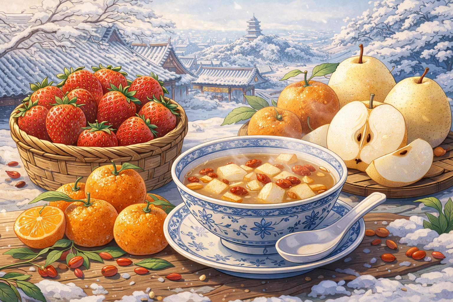 a ChaptGPT illustration showing Beijing's winter fruits