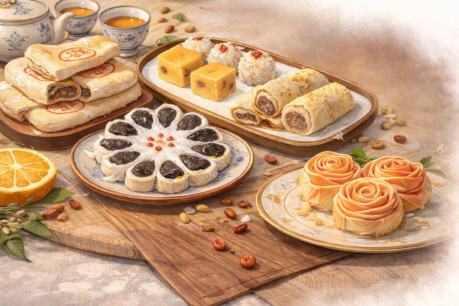 a ChaptGPT illustration showing Beijing-style pastries