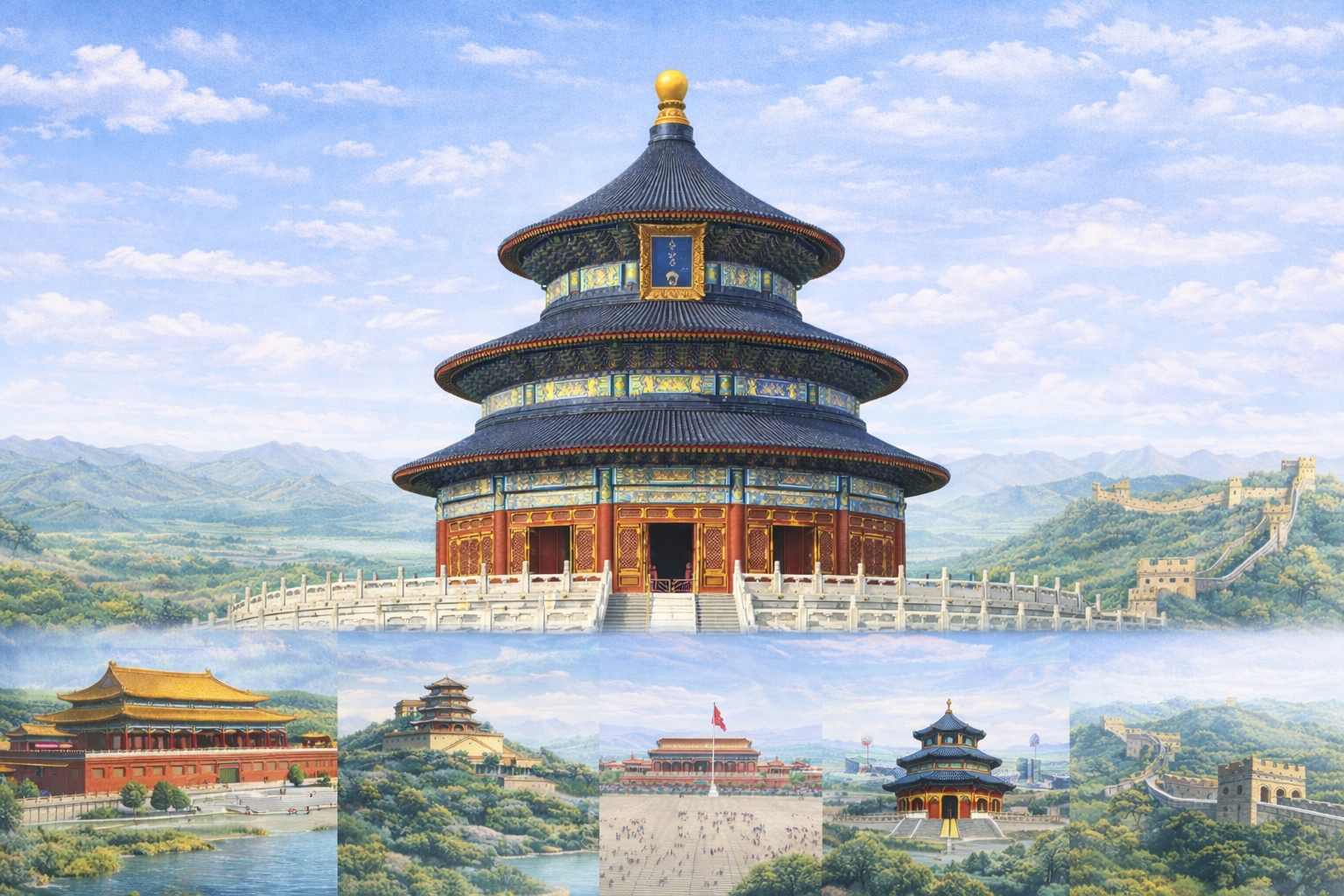 a ChaptGPT created image showing the Temple of Heaven in Beijing