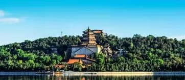 Panoramic view of the Summer Palace (Beijing Must-See) featuring Kunming Lake and the forested Longevity Hill.