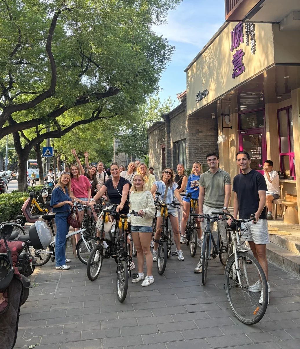 Group ready for The Hutong Experience bike ride in Beijing